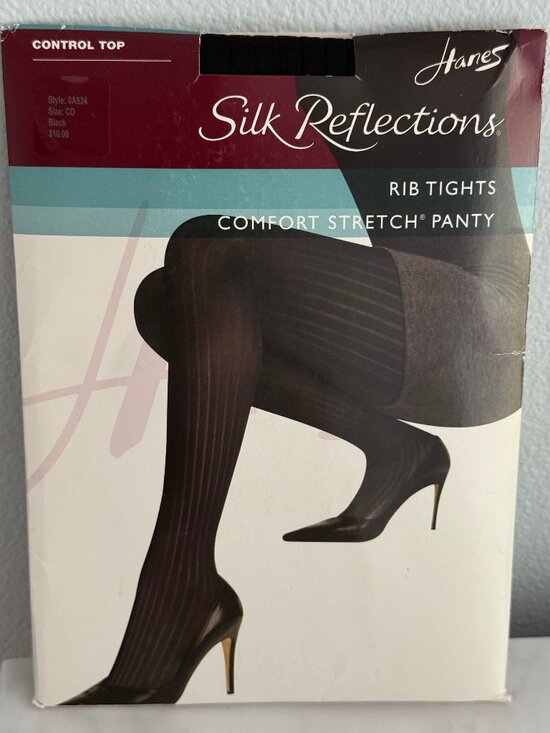 Hanes Silk Reflections Accessories - HANES Silk Reflections Rib Tights Size CD